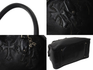 ChromeHearts クロムハーツ 新型 スモール ジムバッグ セメタリークロスパッチ ボストンバッグ CHチャーム ブラック 美品 中古 4c070306