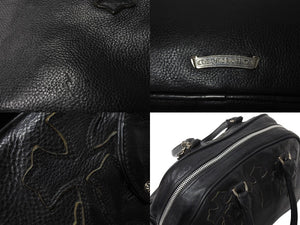ChromeHearts クロムハーツ 新型 スモール ジムバッグ セメタリークロスパッチ ボストンバッグ CHチャーム ブラック 美品 中古 4c070306