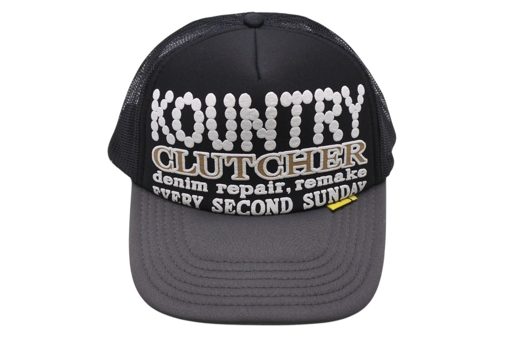 未使用 KAPITAL キャピタル パールクラッチャーDtトラックCAP 帽子 グレー ブラック EK1377XHB 中古 4c070328 