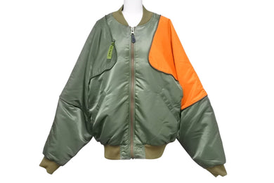 未使用 KAPITAL キャピタル MA-1 ナイロン シャムボマーJKT MA-1 ジャケット EK-1680LJ サイズXL カーキ オレンジ 中古 4c070329 