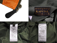 画像をギャラリービューアに読み込む, 未使用 KAPITAL キャピタル MA-1 ナイロン シャムボマーJKT MA-1 ジャケット EK-1680LJ サイズXL カーキ オレンジ 中古 4c070329 