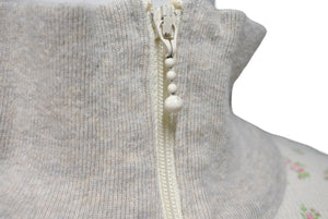 未使用 KAPITAL キャピタル ワッフル天竺 小花pt ZIPダウンスリーブ ハーフZIP ロンT EK-1662LC サイズ1 中古 4c070332 