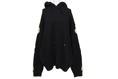 未使用 KAPITAL キャピタル 24AW ニット BONE ボーン 5G ウール ブラック ホワイト フードセーター サイズ3 K2410KN079 中古 4c070333 