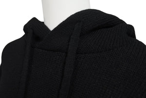 未使用 KAPITAL キャピタル 24AW ニット BONE ボーン 5G ウール ブラック ホワイト フードセーター サイズ3 K2410KN079 中古 4c070333 