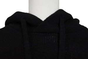 未使用 KAPITAL キャピタル 24AW ニット BONE ボーン 5G ウール ブラック ホワイト フードセーター サイズ3 K2410KN079 中古 4c070333 