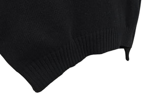 未使用 KAPITAL キャピタル 24AW ニット BONE ボーン 5G ウール ブラック ホワイト フードセーター サイズ3 K2410KN079 中古 4c070333 