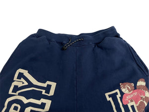 未使用 KAPITAL キャピタル フレアスウェットパンツ ネイビー コットンプリント EK1686LP 中古 4c070334 