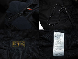 KAPITAL キャピタル ポリタフタ テネシー コーンフラワーパーカー K2409L J033 ブラック レッド ホワイト サイズ3 美品 中古 4c070343