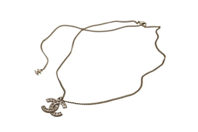 CHANEL シャネル ココマーク ネックレス アクセサリー スクエアラインストーン ラウンドストーン GP ゴールド 美品 中古 4c070359