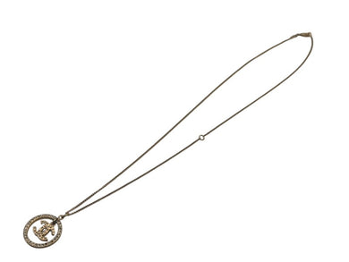 CHANEL シャネル ネックレス ココマーク サークルスウィング アクセサリー GP ラインストーン ゴールド 美品 中古 4c070365