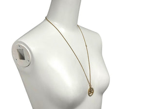 CHANEL シャネル ネックレス ココマーク サークルスウィング アクセサリー GP ラインストーン ゴールド 美品 中古 4c070365