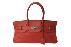 HERMES エルメス Shoulder Birkin ショルダーバーキン トゴ ヴァーミリオンレッド シルバー金具 □I刻印 2005年製 美品 中古 4c070375