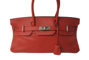 HERMES エルメス Shoulder Birkin ショルダーバーキン トゴ ヴァーミリオンレッド シルバー金具 □I刻印 2005年製 美品 中古 4c070375
