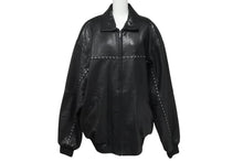 Load image into Gallery viewer, pellepelle ペレペレ レザージャケット ビックシルエット スタッズ ナイロン レザー ブラック 美品 中古 4c070376