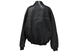pellepelle ペレペレ レザージャケット ビックシルエット スタッズ ナイロン レザー ブラック 美品 中古 4c070376