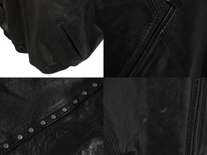 pellepelle ペレペレ レザージャケット ビックシルエット スタッズ ナイロン レザー ブラック 美品 中古 4c070376