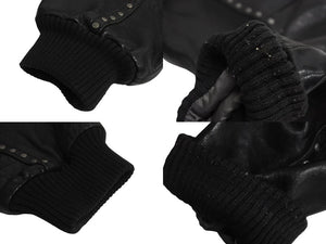 pellepelle ペレペレ レザージャケット ビックシルエット スタッズ ナイロン レザー ブラック 美品 中古 4c070376