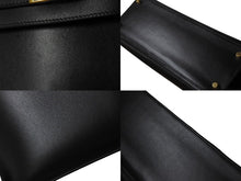 Load image into Gallery viewer, 新品同様 HERMES エルメス ケリー28 外縫い ブラック ◻︎D刻印 カーフスキン ゴールド金具 V金具 ハンドバッグ 中古 4c070377