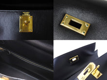 Load image into Gallery viewer, 新品同様 HERMES エルメス ケリー28 外縫い ブラック ◻︎D刻印 カーフスキン ゴールド金具 V金具 ハンドバッグ 中古 4c070377