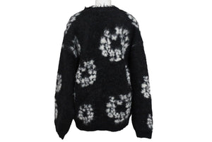 新品未使用 SAINT Mxxxxxx × DENIM TEARS セントマイケル モヘア カーディガン ブラック ホワイト SMYS10000C50 中古 4c070381