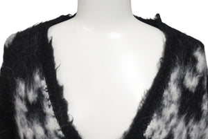 新品未使用 SAINT Mxxxxxx × DENIM TEARS セントマイケル モヘア カーディガン ブラック ホワイト SMYS10000C50 中古 4c070381