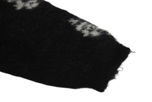 新品未使用 SAINT Mxxxxxx × DENIM TEARS セントマイケル モヘア カーディガン ブラック ホワイト SMYS10000C50 中古 4c070381