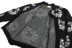 新品未使用 SAINT Mxxxxxx × DENIM TEARS セントマイケル モヘア カーディガン ブラック ホワイト SMYS10000C50 中古 4c070381