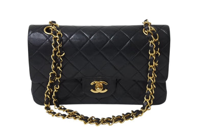 CHANEL シャネル マトラッセ23 Wフラップ チェーン ショルダーバッグ ラムスキン 1番台 ブラック ゴールド金具 美品 中古 4c070383
