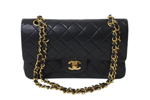 CHANEL シャネル マトラッセ23 Wフラップ チェーン ショルダーバッグ ラムスキン 1番台 ブラック ゴールド金具 美品 中古 4c070383