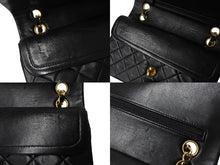 Load image into Gallery viewer, CHANEL シャネル マトラッセ23 Wフラップ チェーン ショルダーバッグ ラムスキン 1番台 ブラック ゴールド金具 美品 中古 4c070383