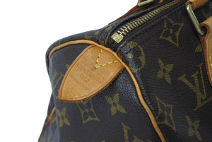 LOUIS VUITTON ルイヴィトン スピーディ25 ハンドバッグ M41528 旧型 モノグラム PVC レザー ゴールド金具 ブラウン 良品 中古 4c070384