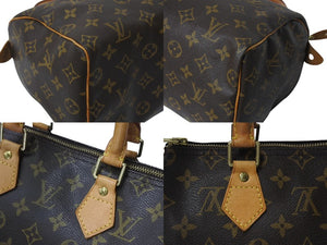 LOUIS VUITTON ルイヴィトン スピーディ25 ハンドバッグ M41528 旧型 モノグラム PVC レザー ゴールド金具 ブラウン 良品 中古 4c070384