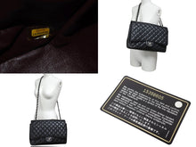 Load image into Gallery viewer, 極美品 CHANEL シャネル デカマトラッセ33 Wフラップ Wチェーン ショルダーバッグ 15番台 キャビアスキン ブラック シルバー金具 中古 4c070386