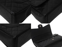 Load image into Gallery viewer, 極美品 CHANEL シャネル デカマトラッセ33 Wフラップ Wチェーン ショルダーバッグ 15番台 キャビアスキン ブラック シルバー金具 中古 4c070386