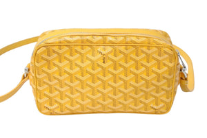 GOYARD ゴヤール カップヴェールPMバッグ ショルダーバッグ CAPVE2PMLTY08CL08P イエロー シルバー金具 PVC レザー 美品 中古 4c070387