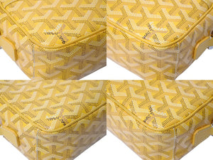 GOYARD ゴヤール カップヴェールPMバッグ ショルダーバッグ CAPVE2PMLTY08CL08P イエロー シルバー金具 PVC レザー 美品 中古 4c070387