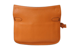 極美品 HERMES エルメス ジプシエール34 ショルダーバッグ □Q刻 2013年 トリヨンクレマンス オレンジ シルバー金具 中古 4c070389
