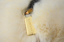 Load image into Gallery viewer, CHANEL シャネル ラパン ファー チェーン ショルダーバッグ アイボリー ブラック ココマーク アームウォーマー ゴールド金具 美品 中古 4c070395