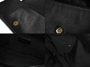 CHANEL シャネル ハンドバッグ ワンショルダー チョコバー ココマーク 6番台 ブラック ラムスキン ゴールド金具 美品 中古 4c070396