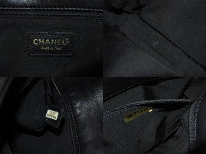 CHANEL シャネル ハンドバッグ ワンショルダー チョコバー ココマーク 6番台 ブラック ラムスキン ゴールド金具 美品 中古 4c070396