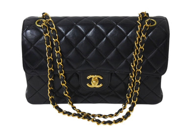 極美品 CHANEL シャネル マトラッセ ワンショルダーバッグ 4番台 Wフェイス Wチェーン 25cm ラムスキン ココマーク ゴールド金具 中古 4c070397