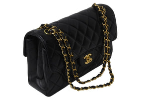極美品 CHANEL シャネル マトラッセ ワンショルダーバッグ 4番台 Wフェイス Wチェーン 25cm ラムスキン ココマーク ゴールド金具 中古 4c070397