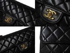 極美品 CHANEL シャネル マトラッセ ワンショルダーバッグ 4番台 Wフェイス Wチェーン 25cm ラムスキン ココマーク ゴールド金具 中古 4c070397