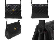 Load image into Gallery viewer, CHANEL シャネル ワンショルダーバッグ 5番台 ココマーク キルティング ラムスキン ブラック ヴィンテージ ゴールド金具 美品 中古 4c070399