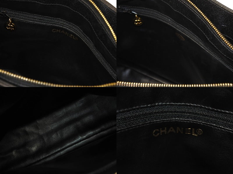 CHANEL シャネル チェーン トートバッグ ブラック キャビア