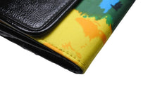 Load image into Gallery viewer, BALENCIAGA バレンシアガ 長財布 ターンロック 192994・496085 レザー サテン ブラック マルチカラー シルバー 美品 中古 4c070413
