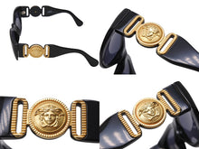 Load image into Gallery viewer, GIANNI VERSACE ジャンニヴェルサーチ メデューサ サングラス メガネ 413/A イタリア製 ブラック ゴールド金具 美品 中古 4c070419