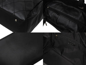 CHANEL シャネル バリビアリッツトートGM ココマーク 12番台 2008年 コーティングキャンバス ブラック シルバー 美品 中古 4c070423