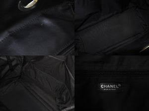CHANEL シャネル バリビアリッツトートGM ココマーク 12番台 2008年 コーティングキャンバス ブラック シルバー 美品 中古 4c070423