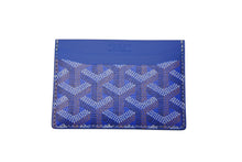 Load image into Gallery viewer, 新品未使用 GOYARD ゴヤールサンシュルピス カードケース フランス製 キャンバス レザー ブルー 中古 4c070426